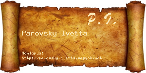 Parovsky Ivetta névjegykártya